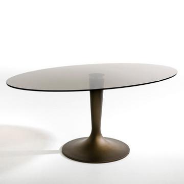 Tisch mit ovaler Rauchglasplatte Seona
