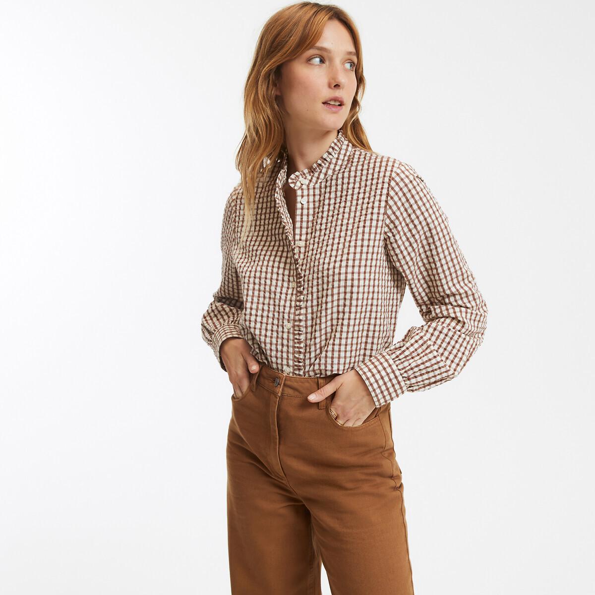 La Redoute Collections  Bluse mit Rüschenkragen und Vichy-Karo 