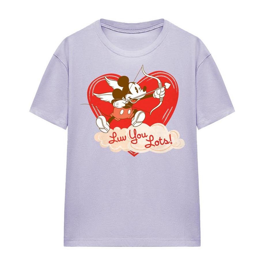 Tshirt SaintValentin motif Mickey Mouse motiftyle rétro LUV YOU LOTS!