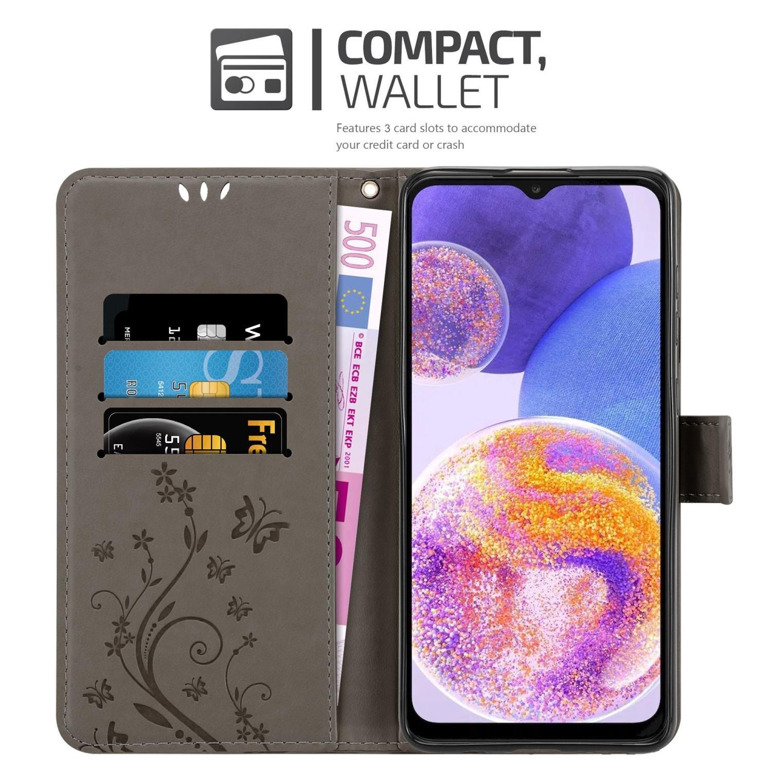 Cadorabo  Hülle für Samsung Galaxy A23 4G  5G Blumen Design Magnetverschluss 