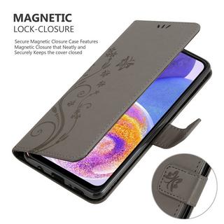 Cadorabo  Housse compatible avec Samsung Galaxy A23 4G / 5G - Coque de protection au design floral avec fermeture magnétique, fonction de support et emplacements pour cartes 