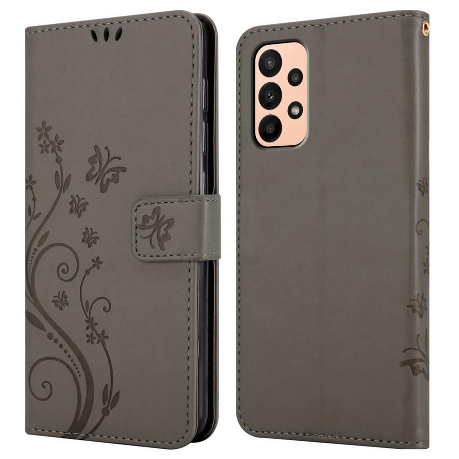 Cadorabo  Hülle für Samsung Galaxy A23 4G  5G Blumen Design Magnetverschluss 