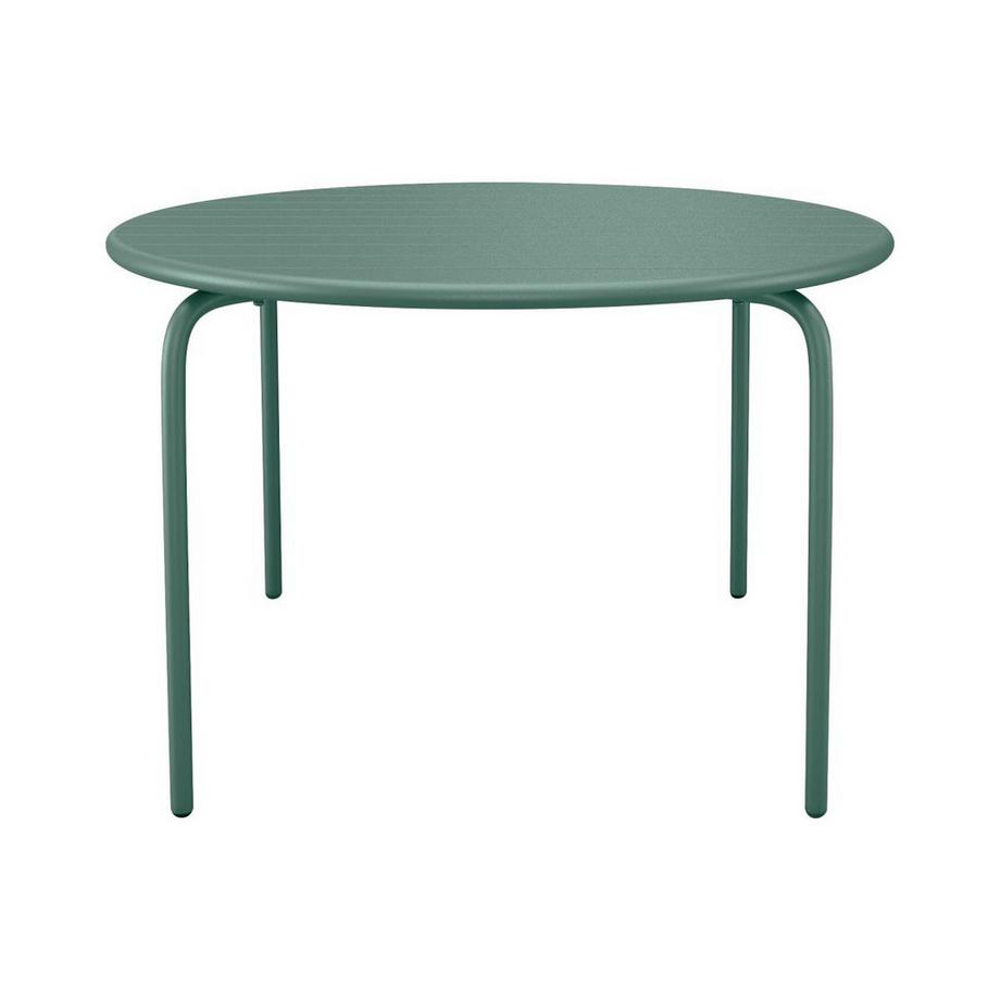 Vente-unique Table ronde de jardin D.130 cm en métal - Vert amande -  MIRMANDE de MYLIA  