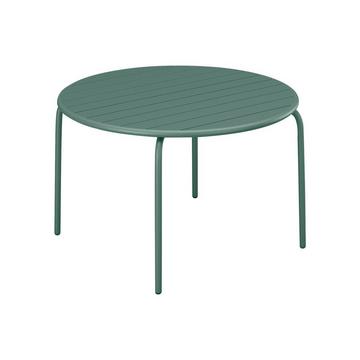 Tavolo rotondo da giardino D.130 cm in metallo - Verde mandorla - MIRMANDE di MYLIA