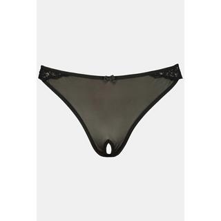 Ulla Popken  String en dentelle et mesh, ouverture 