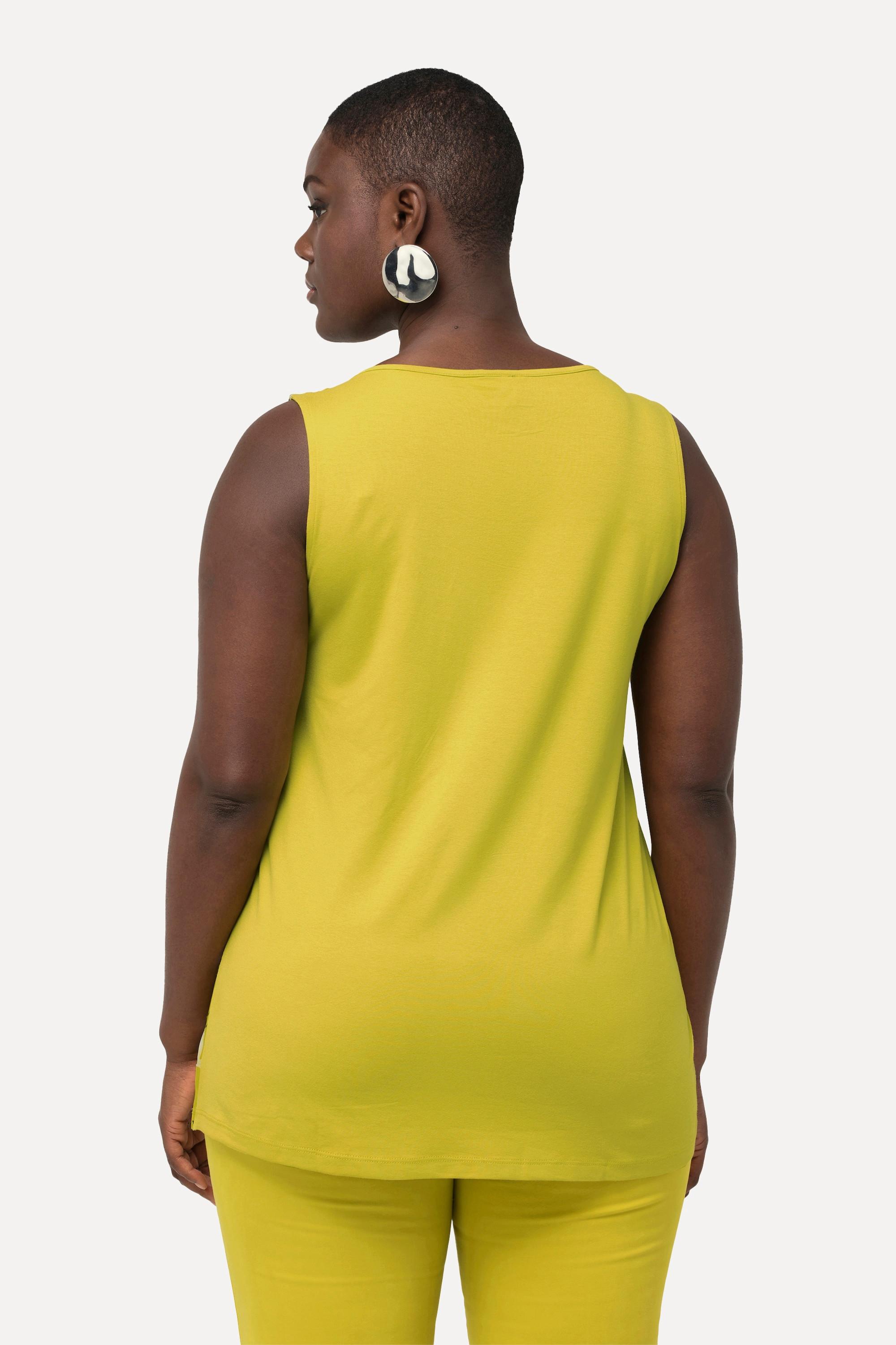 Ulla Popken Ausbrenner A-Linie Rundhals Ärmelloses Blusentop  