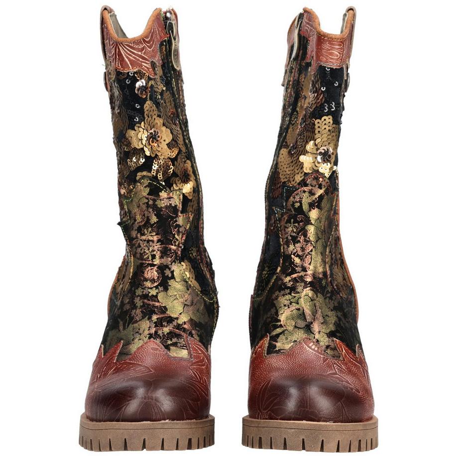 Laura Vita Bottes à Talons Hauts avec Talon Bloc et Fermeture Éclair Latérale  