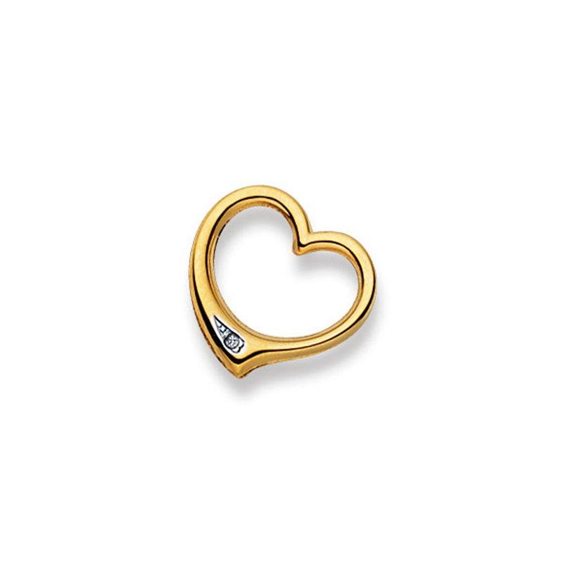 MUAU Schmuck  Anhänger Swinging heart Bicolor Gelb-/Weissgold 750 Diamant 0.005ct. 17x17mm 