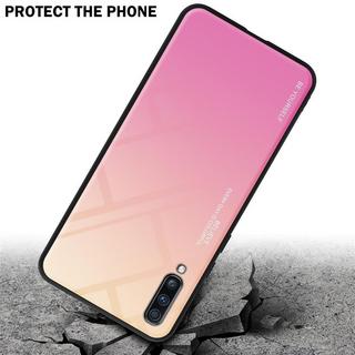Cadorabo  Housse compatible avec Samsung Galaxy A70 / A70s - Coque de protection bicolore en silicone TPU et dos en verre trempé 