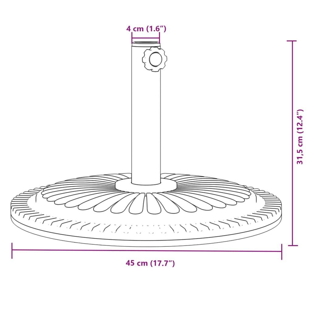 VidaXL Pied de parasol polyéthylène  