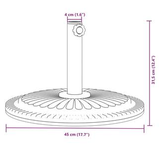 VidaXL Pied de parasol polyéthylène  