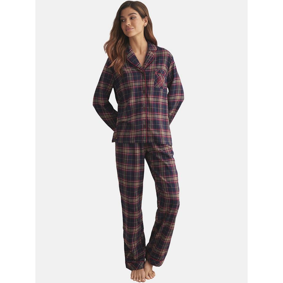Pigiama pantaloni camicia a maniche lunghe PLAID