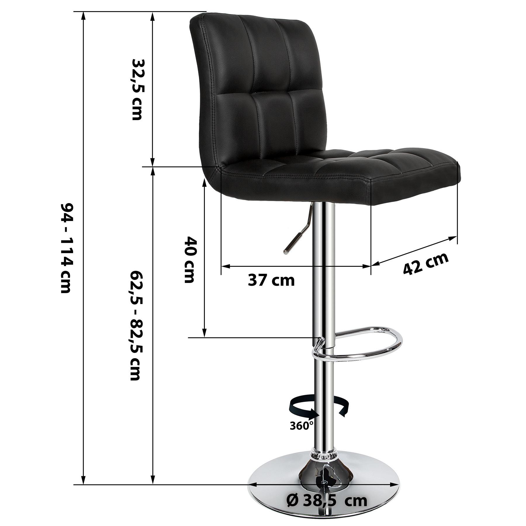 Tectake Lot de 2 tabourets de bar TONY  