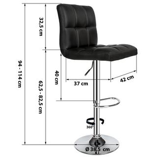 Tectake 2 Barhocker Tony aus Kunstleder  