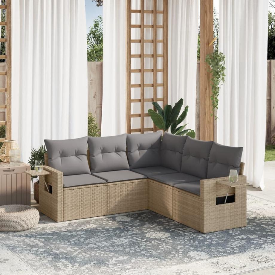 VidaXL set divano da giardino Polirattan  