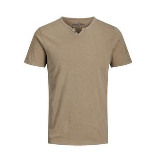 JACK & JONES T-Shirt Slim Fit Geschlitzter Kragen  