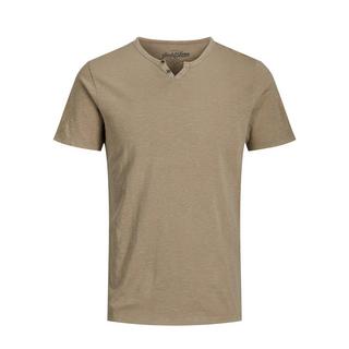 JACK & JONES T-Shirt Slim Fit Geschlitzter Kragen  