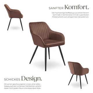 Tectake Stuhl Marilyn, Samtoptik, gesteppt  