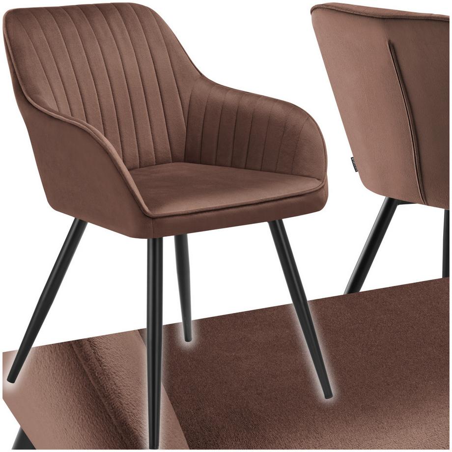 Chaise de salle à manger MARILYN en velours matelassée et capitonnée Par pièce