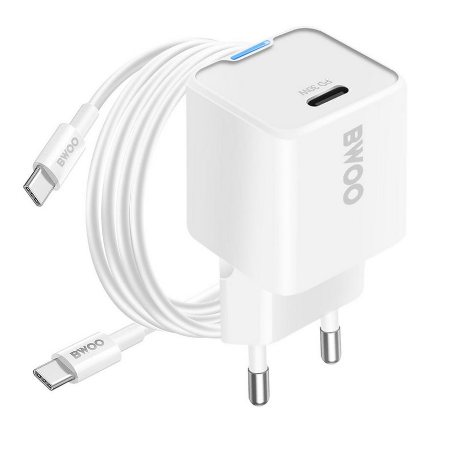 Caricatore da Muro Veloce 30W GaN USB-C Cavo 60W 1m