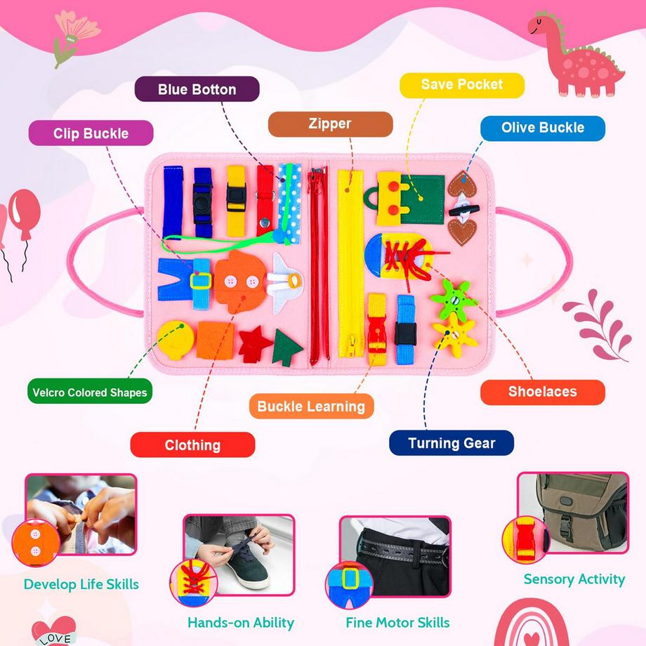 Activity-board  Tableau d'activités, 8 en 1, pour les tout-petits, jouet d'apprentissage de la motricité fine pour les enfants d'âge préscolaire 