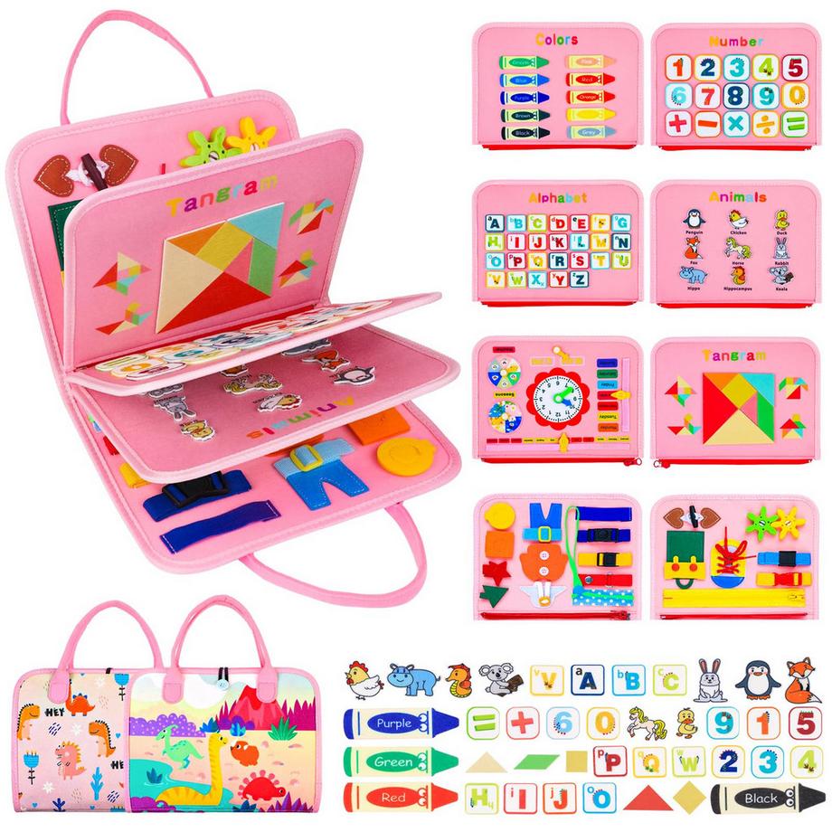 Busy Board, 8 IN 1 Activity Board, Kleinkinder Vorschule lernen Feinmotorik Spielzeug