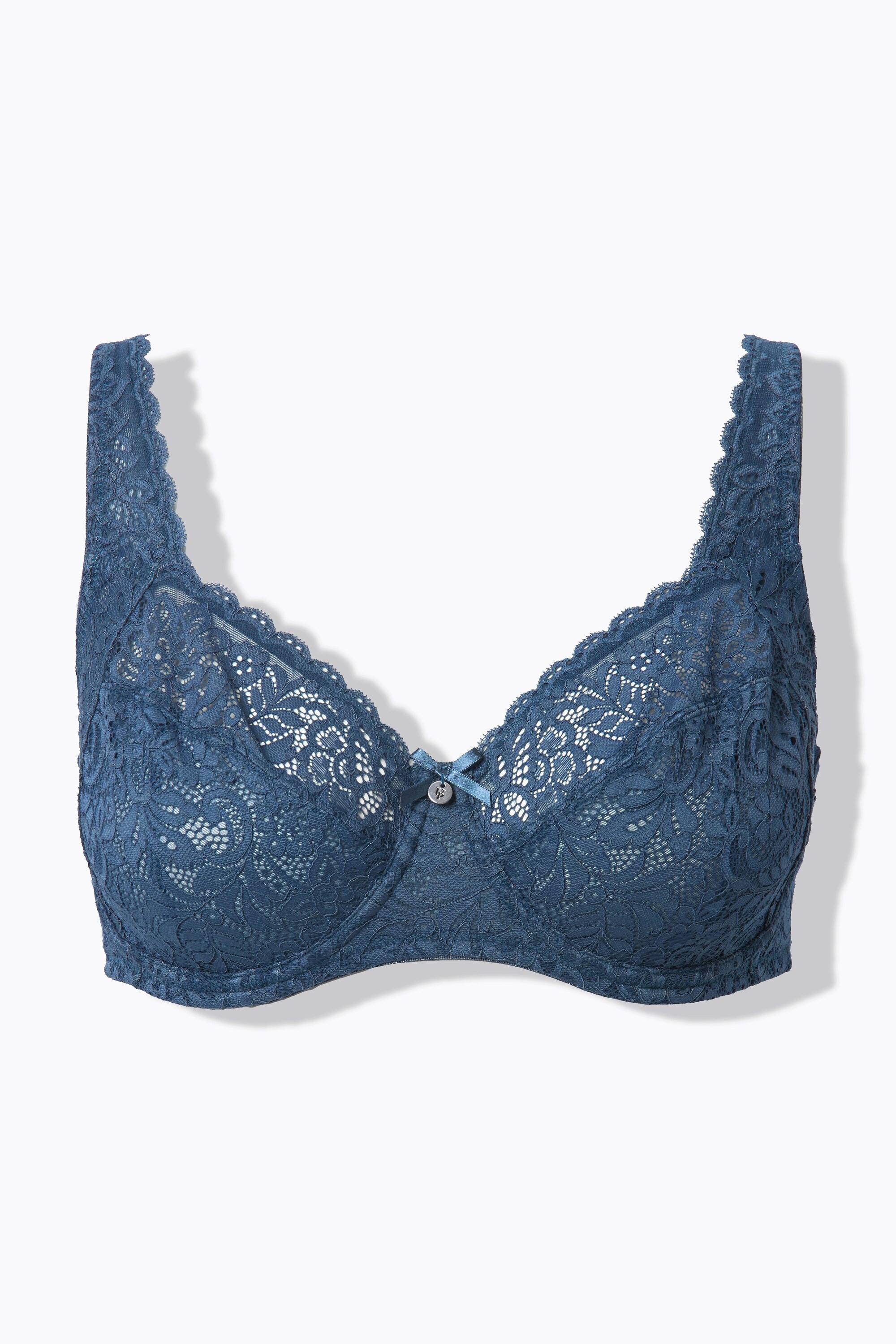 Ulla Popken Reggiseno con ferretto pizzo floreale pizzo intero coppa C-E  