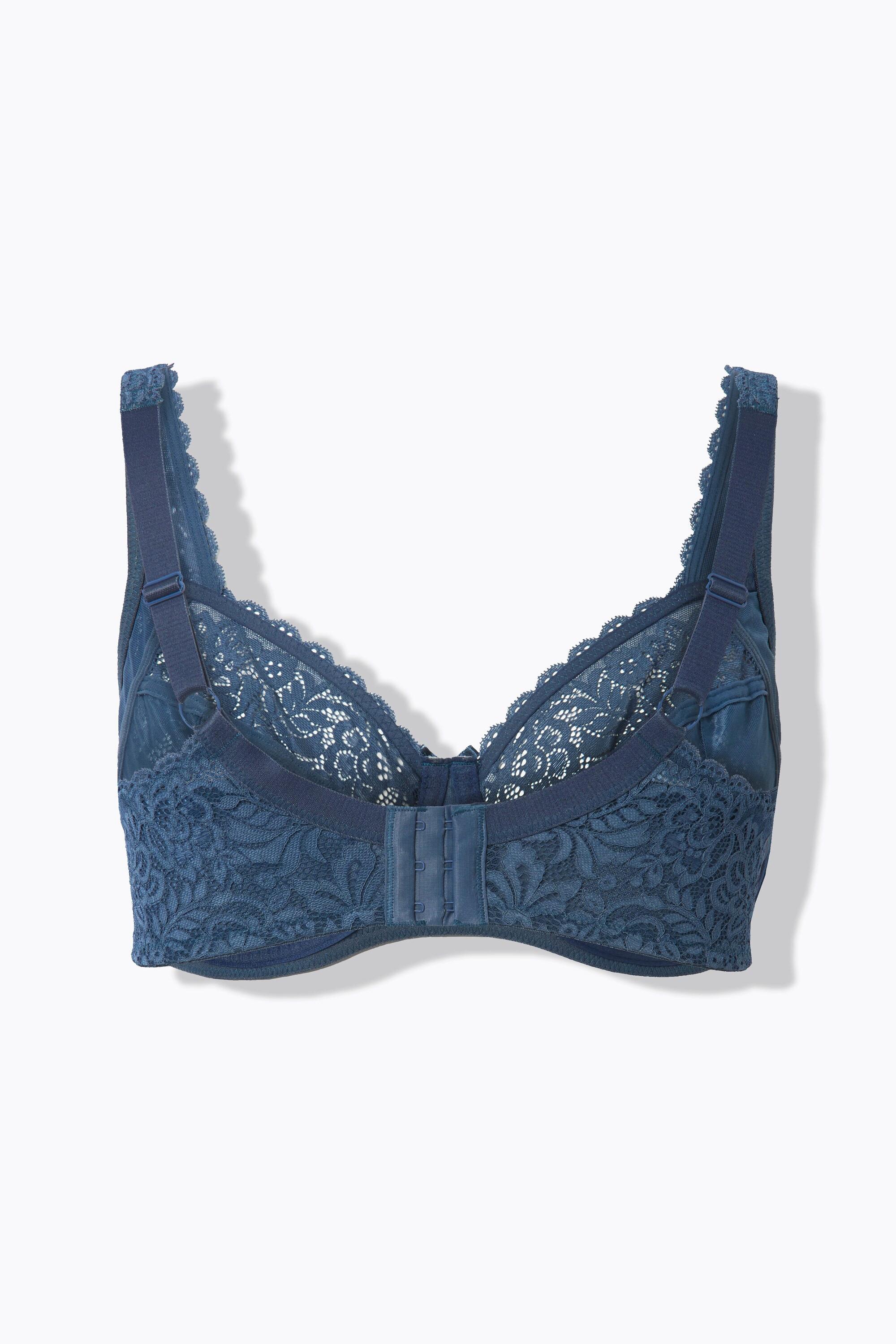 Ulla Popken Reggiseno con ferretto pizzo floreale pizzo intero coppa C-E  