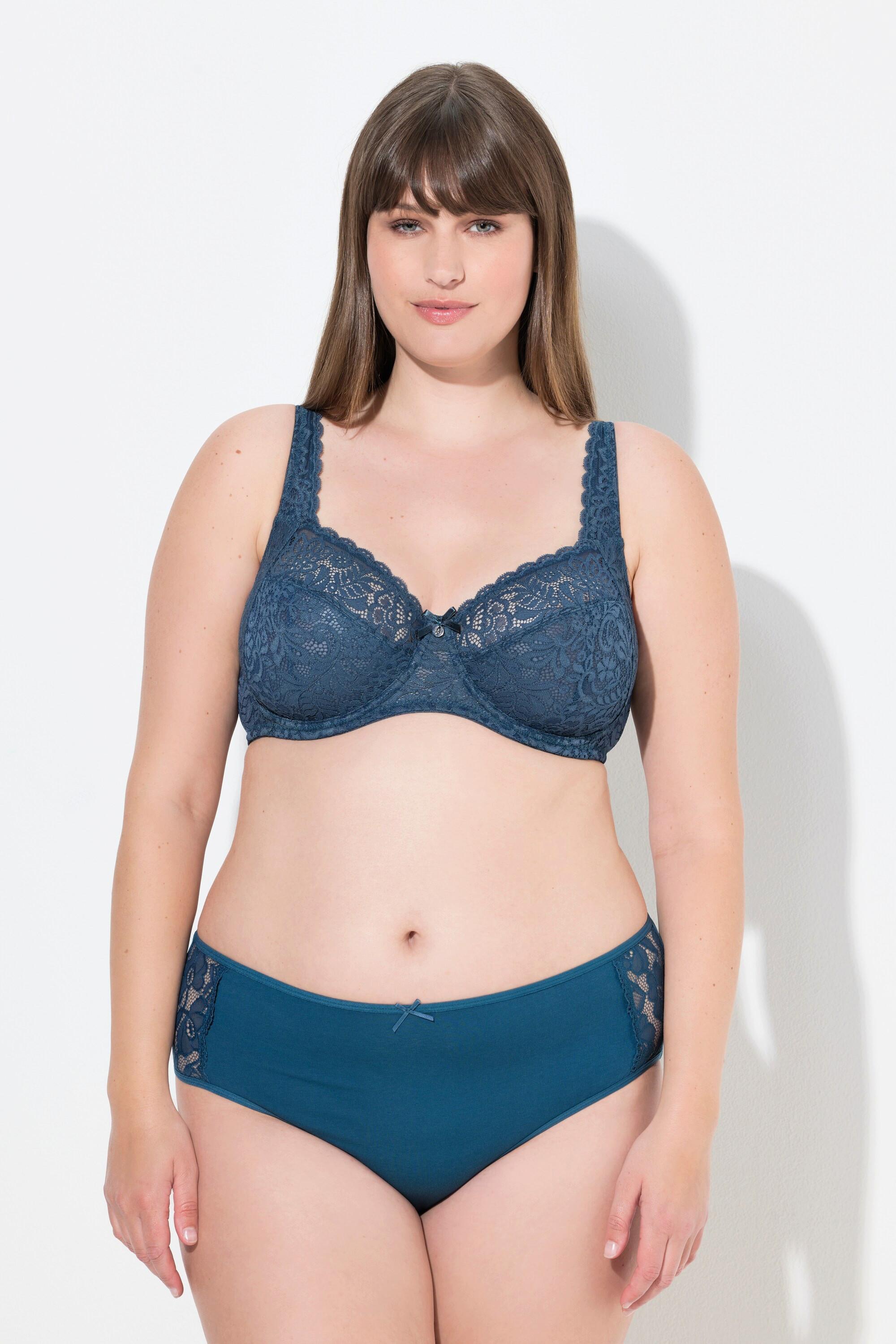 Ulla Popken Reggiseno con ferretto pizzo floreale pizzo intero coppa C-E  