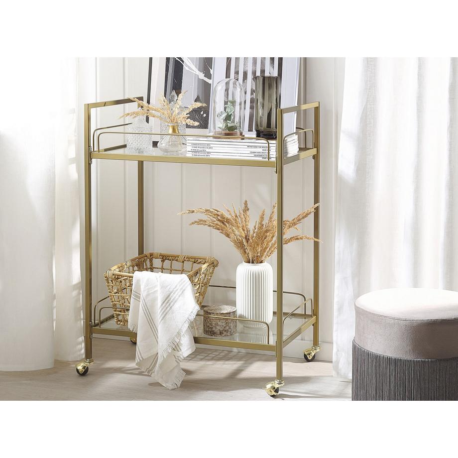 Beliani Chariot de cuisine en Verre de sécurité  VENETA  