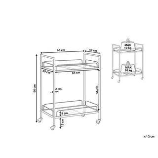 Beliani Chariot de cuisine en Verre de sécurité Glamour VENETA  