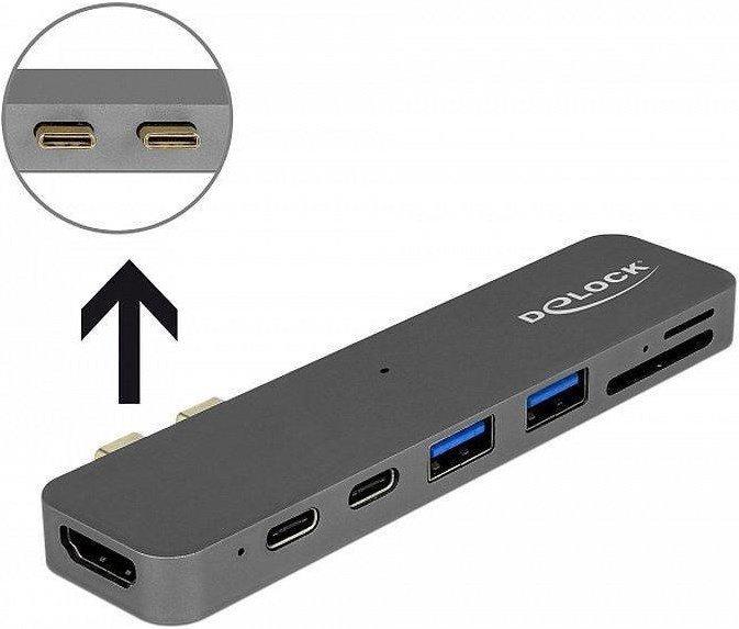 DeLock  87740 Notebook-Dockingstation & Portreplikator Kabelgebunden Thunderbolt 3 Grau 