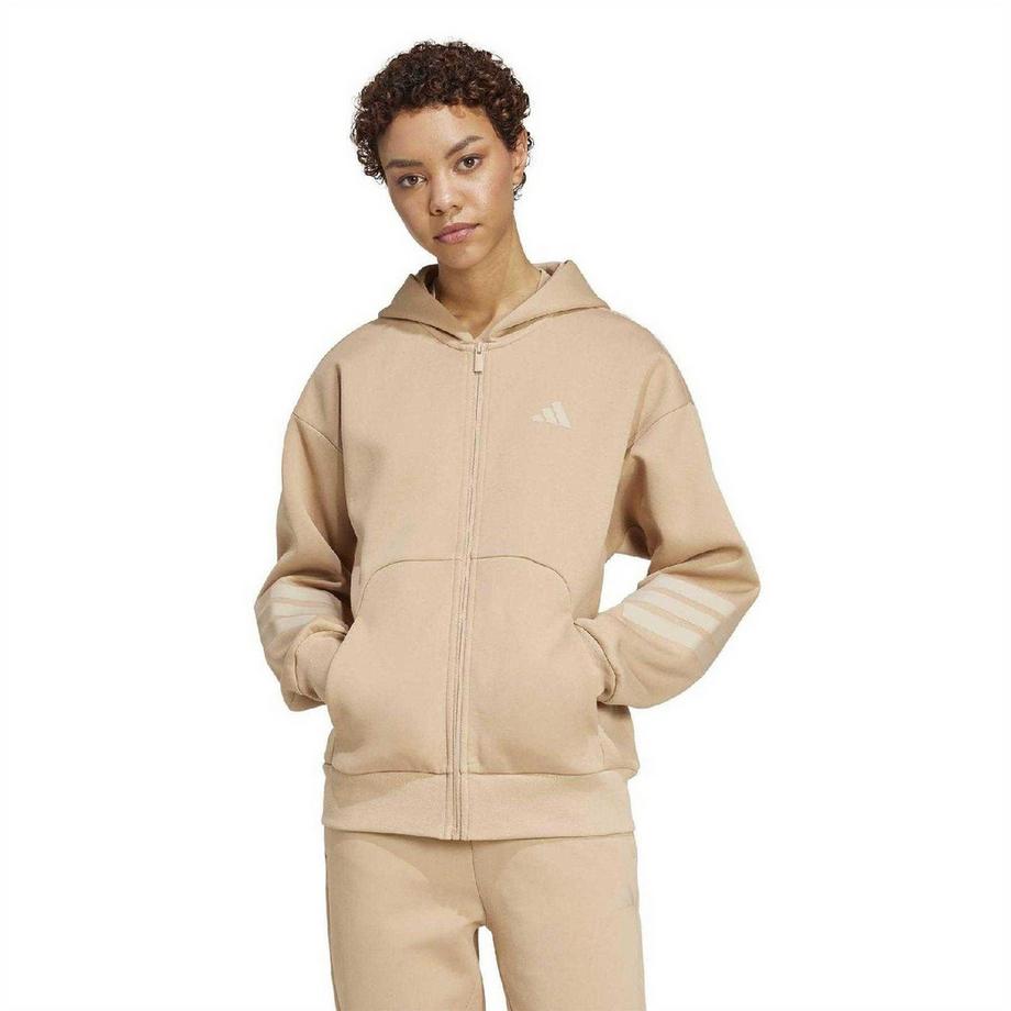 adidas  Felpa Con Cappuccio E Zip Intera 3 Strisce 