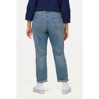 Ulla Popken  Boyfriend jeans, effetto destroyed, cintura comoda 