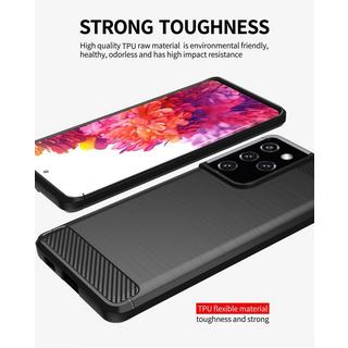 Cadorabo  Housse compatible avec Samsung Galaxy S21 ULTRA - Coque de protection en silicone TPU flexible, aspect inox et fibre de carbone 