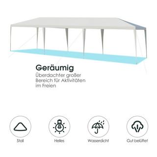 Northix  Partyzelt 3 m x 9 m Wasserdichter Pavillon für den Außenbereich Weiß 