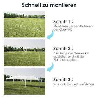 Northix  Partyzelt 3 m x 9 m Wasserdichter Pavillon für den Außenbereich Weiß 