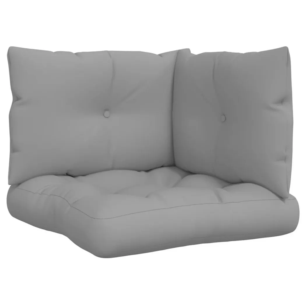 Coussins de palette lot de 3 gris tissu Vidaxl