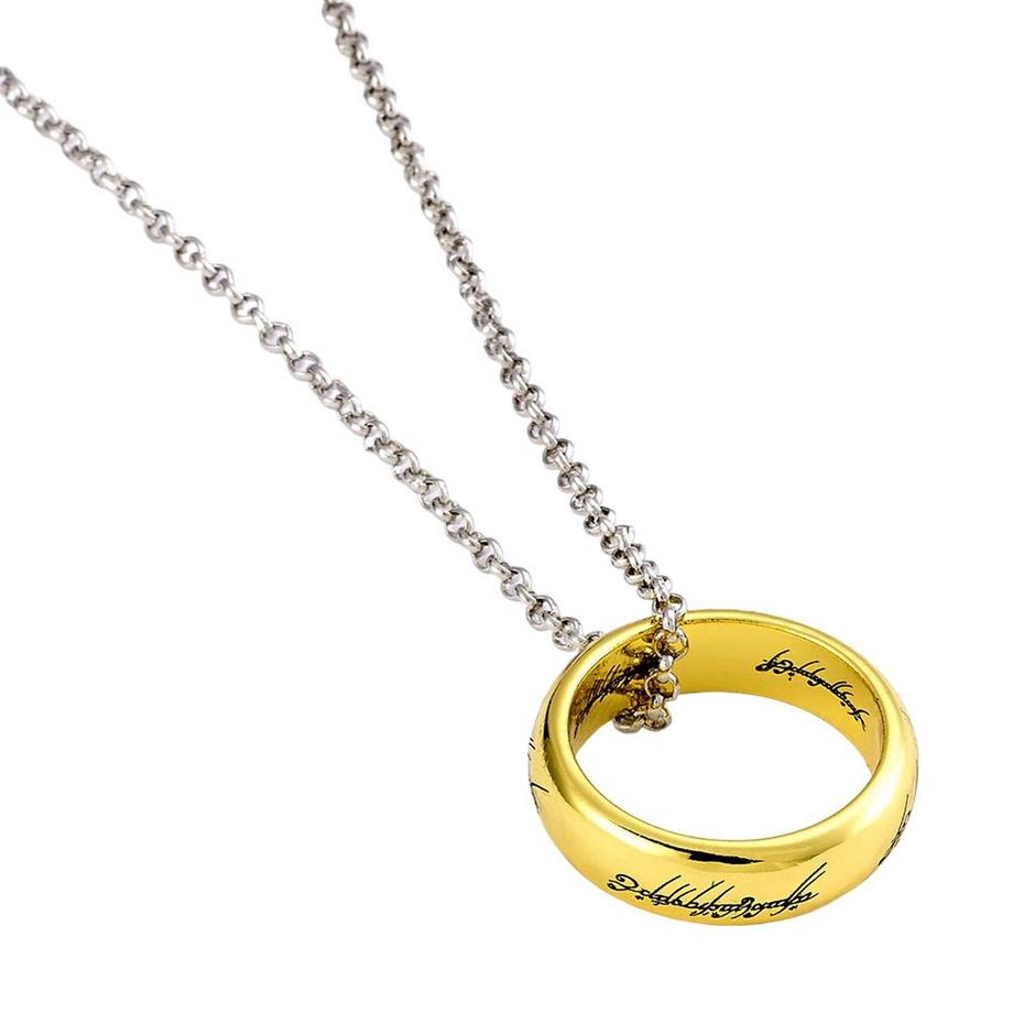 Lord Of The Rings  Verniciato D'argento Anello Collana 
