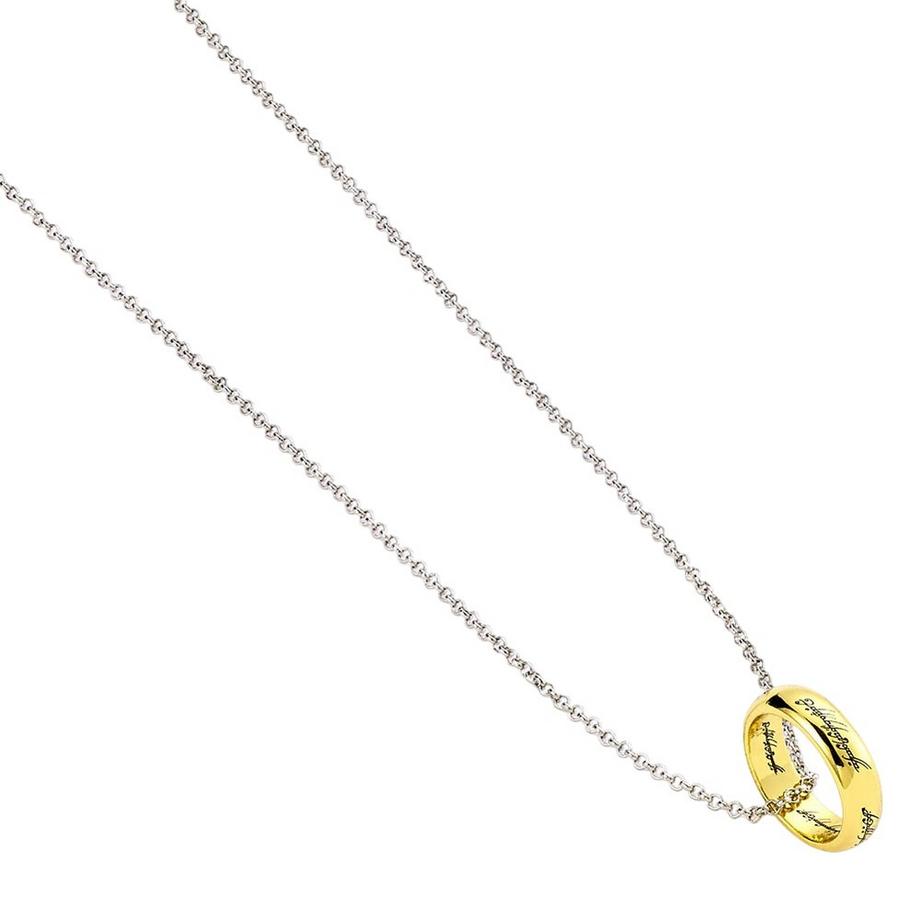 Lord Of The Rings  Verniciato D'argento Anello Collana 