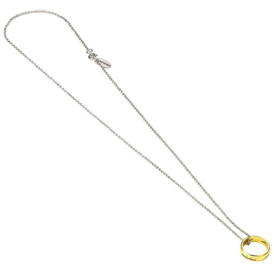 Lord Of The Rings  Verniciato D'argento Anello Collana 
