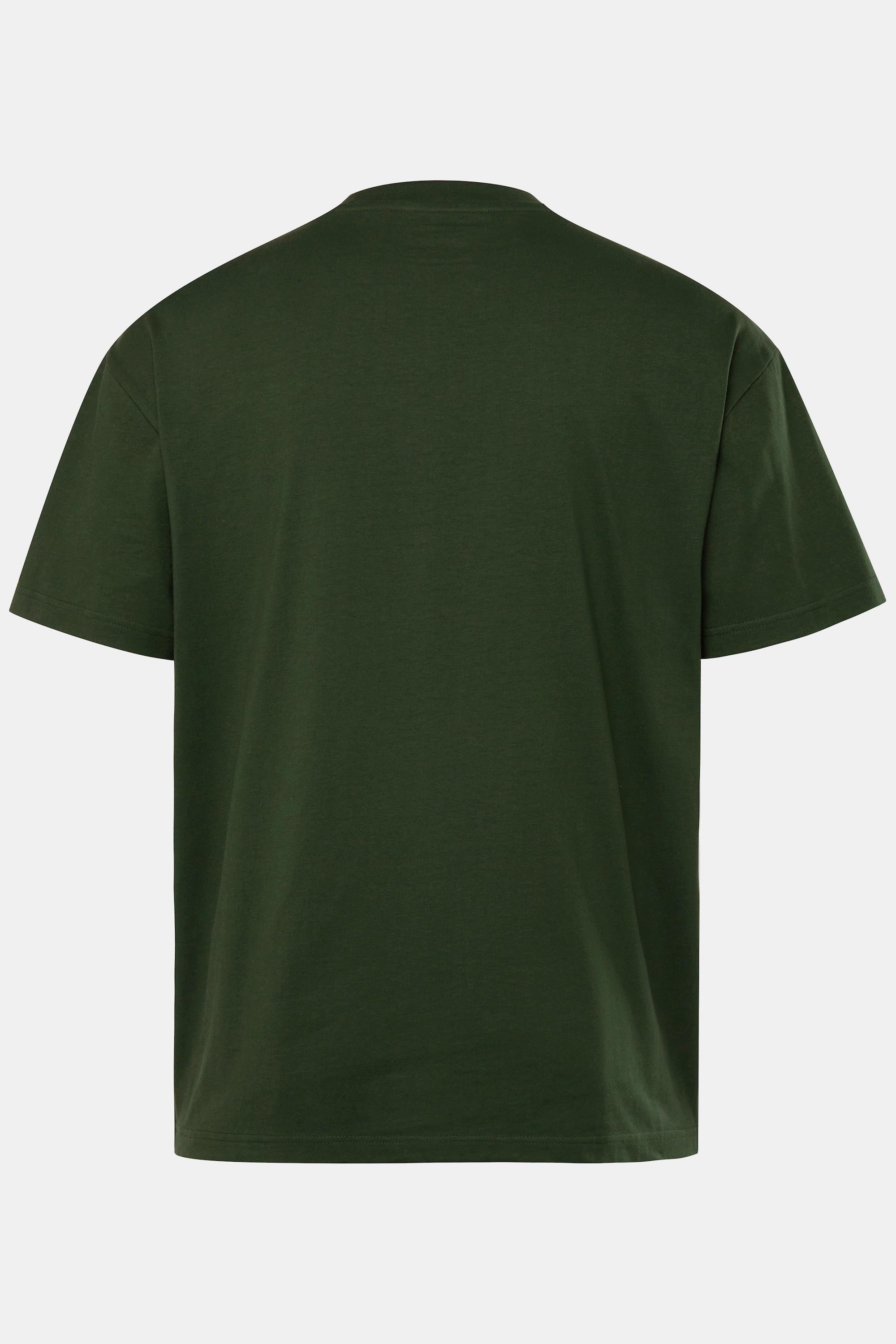 Sthuge  T-shirt STHUGE con taglio oversize, stampa sul petto e mezze maniche verde scuro 