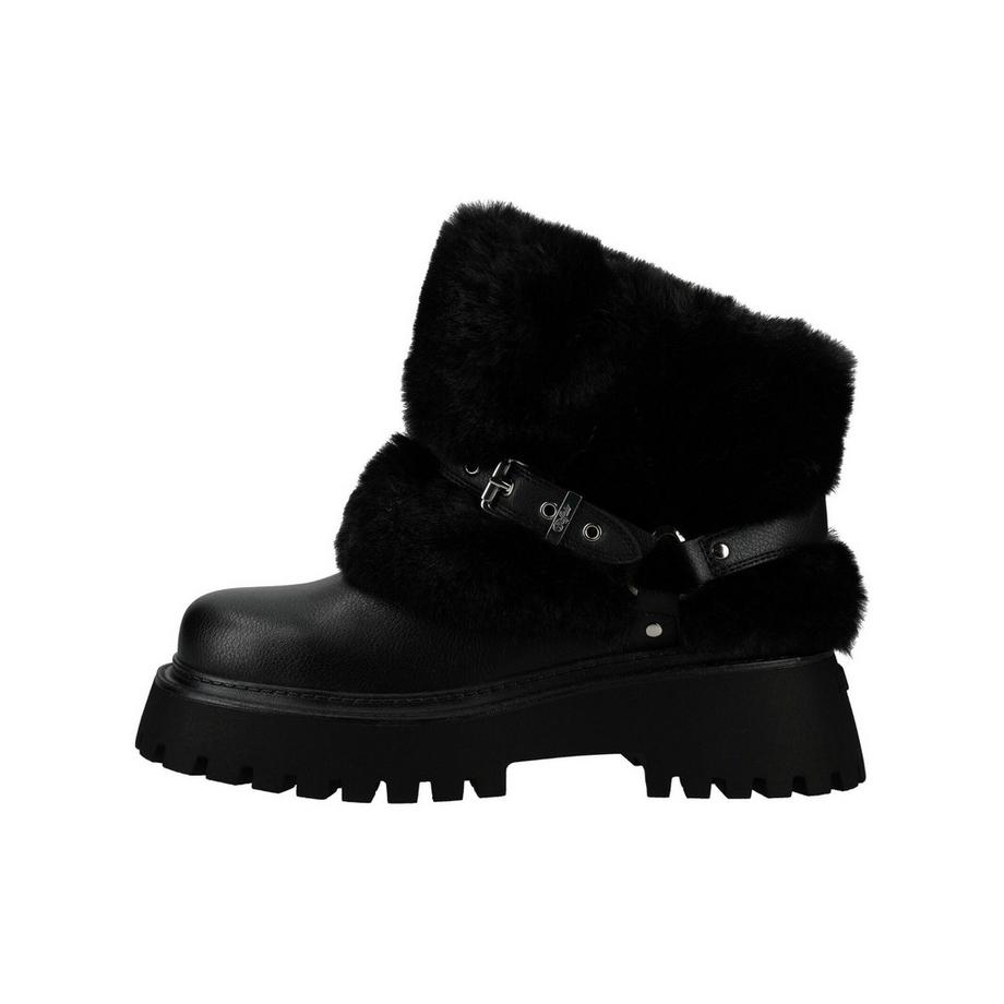 Buffalo Faux Fur Trimmed Ankle Boot with Buckle  