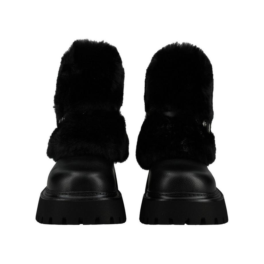 Buffalo Faux Fur Trimmed Ankle Boot with Buckle  