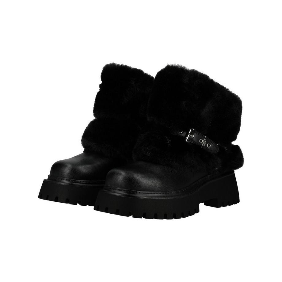 Buffalo Faux Fur Trimmed Ankle Boot with Buckle  