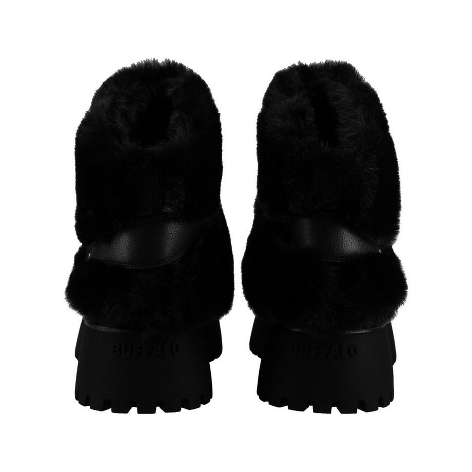 Buffalo Faux Fur Trimmed Ankle Boot with Buckle  