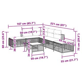 VidaXL Ensemble de canapés de jardin rotin synthétique  