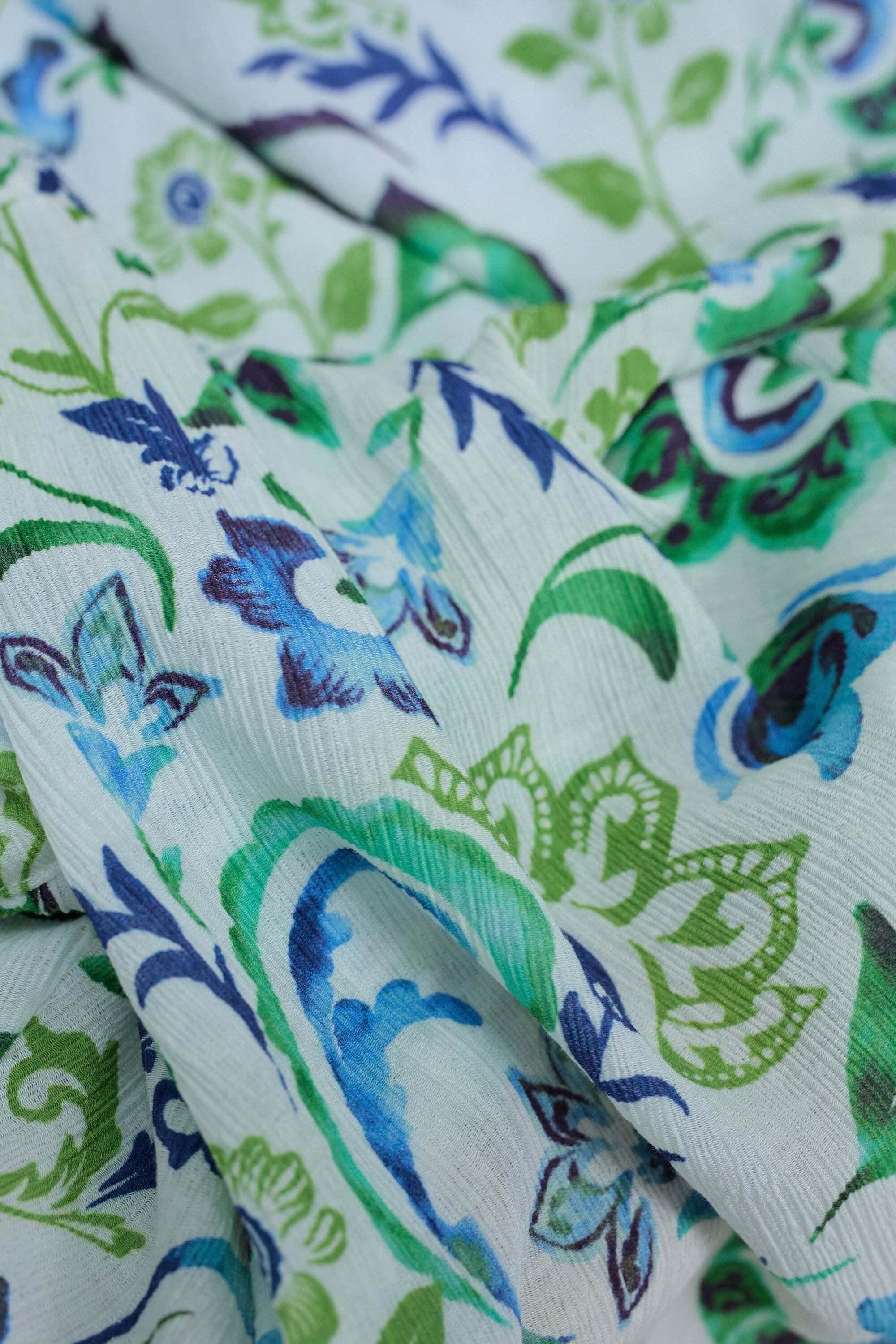 Salsa Ruffled Detail Print Blouse Manches Courtes  