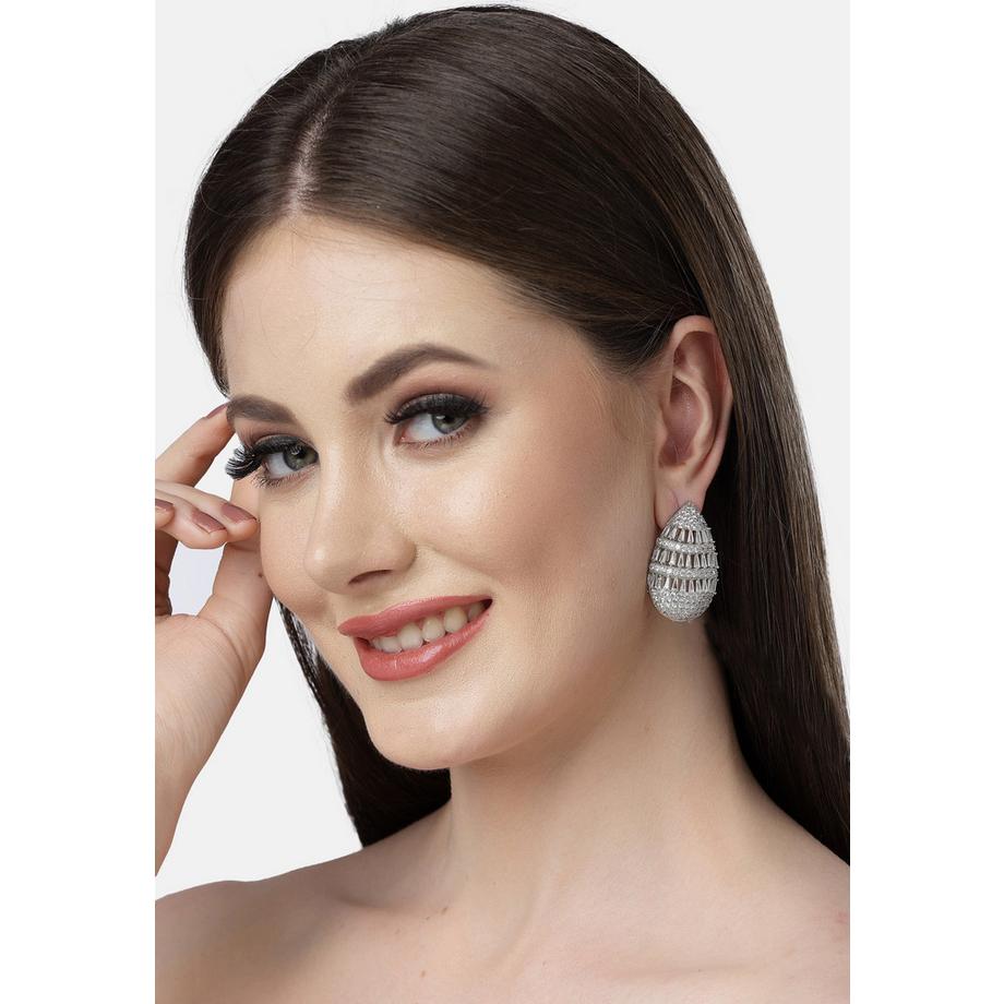 AVANT-GARDE PARIS  Collection Diva Gouttes design creuses chic en zirconia 