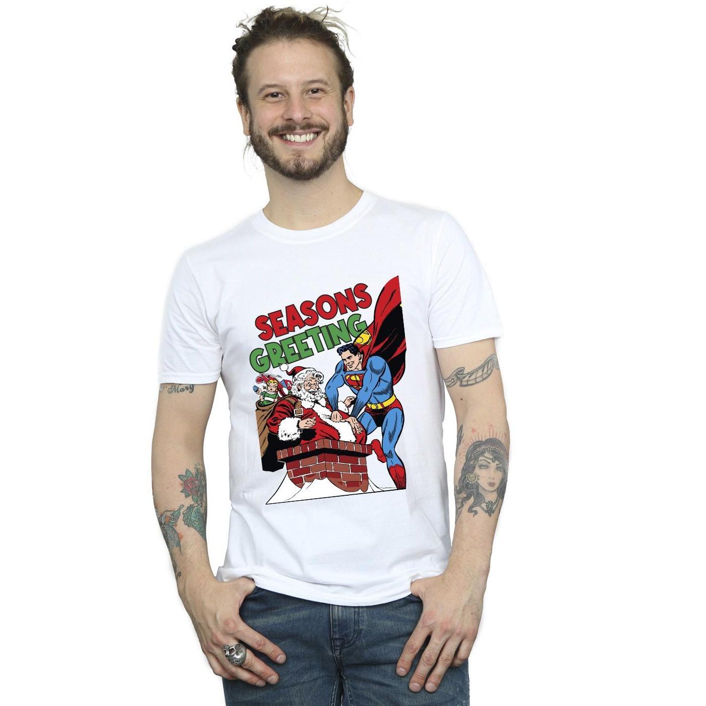 DC COMICS  Tshirt SUPERMAN SANTA COMIC 